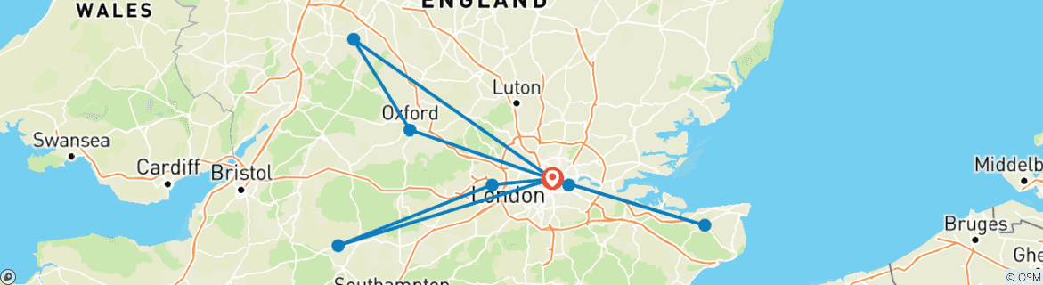 Image d'une carte montrant l'itinéraire du circuit