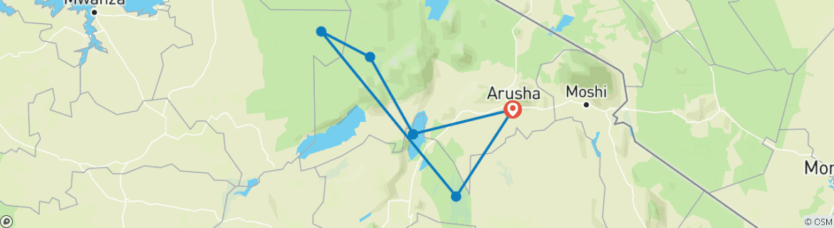 Image d'une carte montrant l'itinéraire du circuit