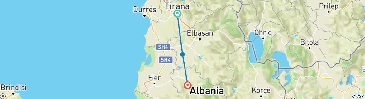 Image d'une carte montrant l'itinéraire du circuit