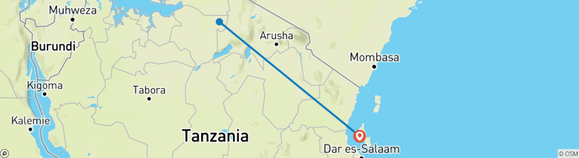 Image d'une carte montrant l'itinéraire du circuit