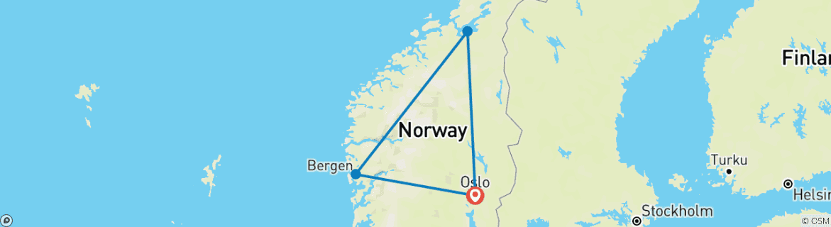 Karte mit der Reiseroute