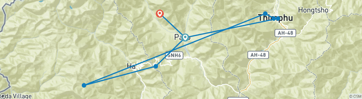 Image d'une carte montrant l'itinéraire du circuit