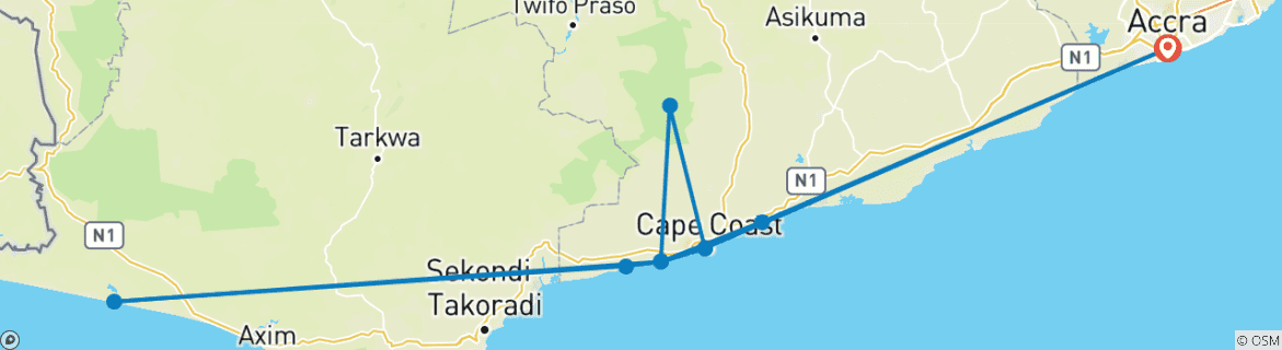 Imagen de un mapa que muestra la ruta del circuito