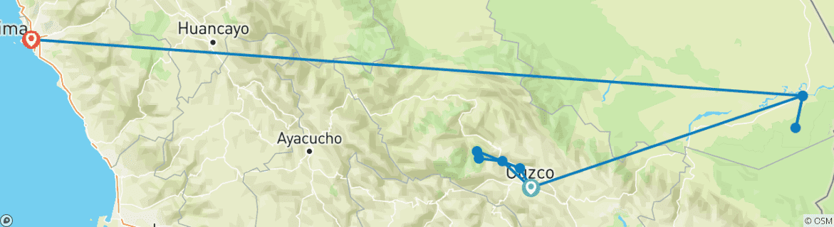 Image d'une carte montrant l'itinéraire du circuit