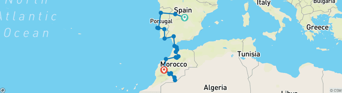 Imagen de un mapa que muestra la ruta del circuito