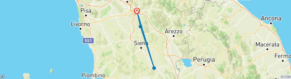 Image d'une carte montrant l'itinéraire du circuit