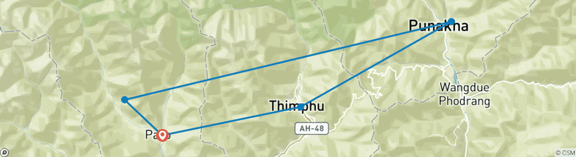 Karte mit der Reiseroute