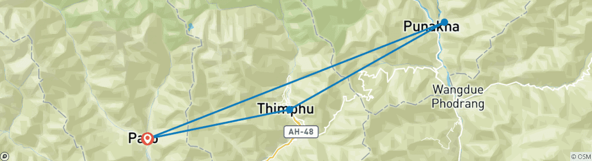 Image d'une carte montrant l'itinéraire du circuit