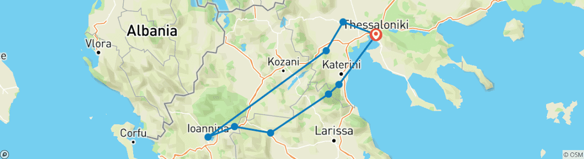 Image d'une carte montrant l'itinéraire du circuit