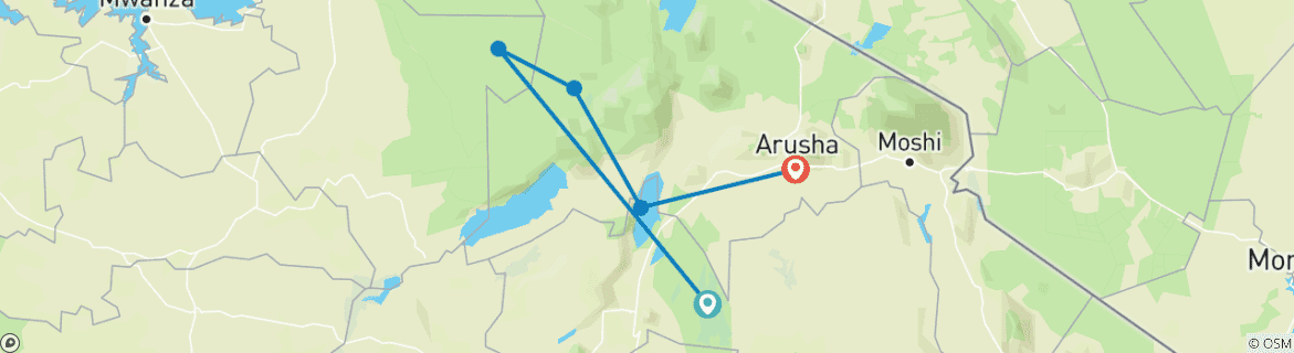 Karte mit der Reiseroute