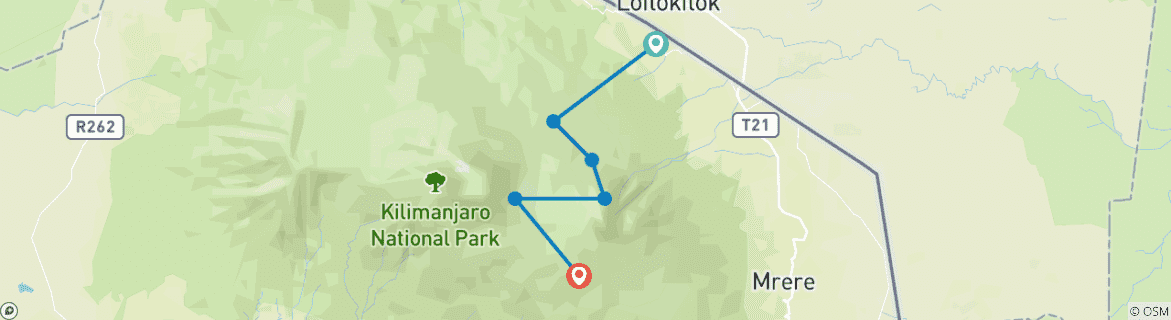 Image d'une carte montrant l'itinéraire du circuit