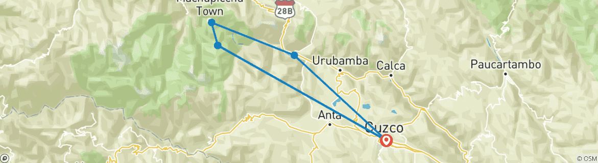 Image d'une carte montrant l'itinéraire du circuit