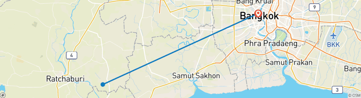 Kaart van Verken Bangkok in 3 Dagen 2 Nachten