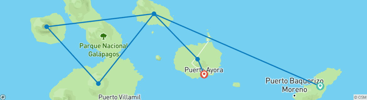 Image d'une carte montrant l'itinéraire du circuit