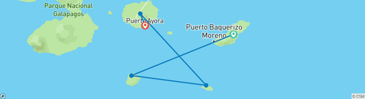 Image d'une carte montrant l'itinéraire du circuit