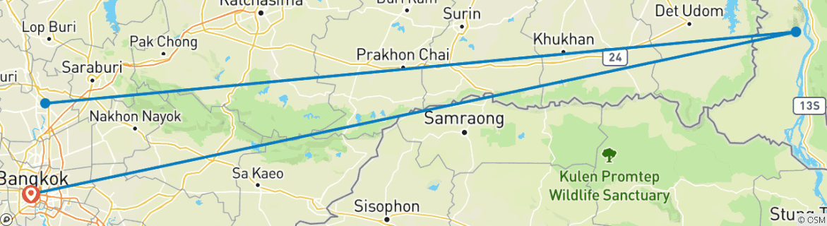Image d'une carte montrant l'itinéraire du circuit