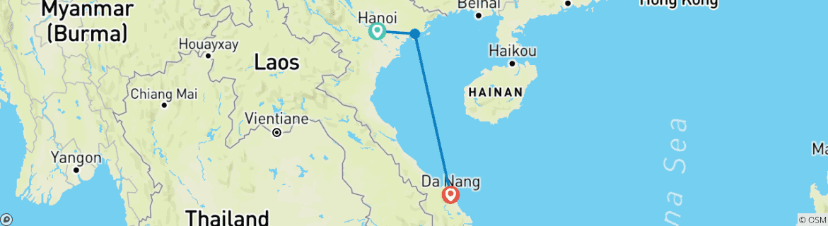 Karte mit der Reiseroute