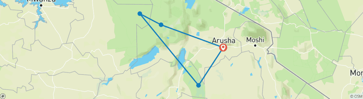 Image d'une carte montrant l'itinéraire du circuit