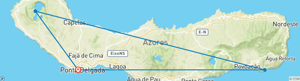 Image d'une carte montrant l'itinéraire du circuit