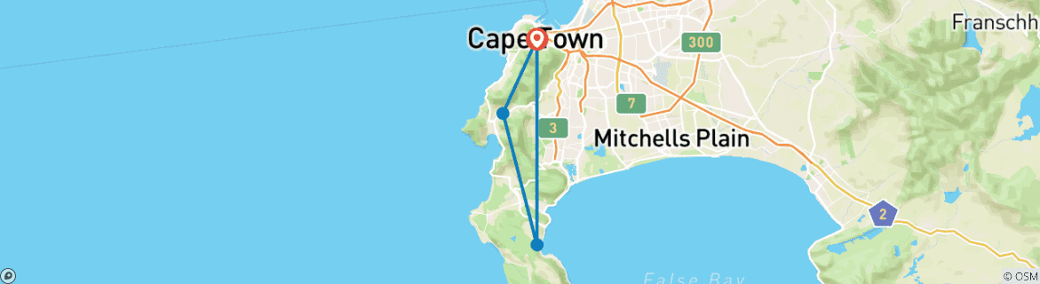 Image d'une carte montrant l'itinéraire du circuit
