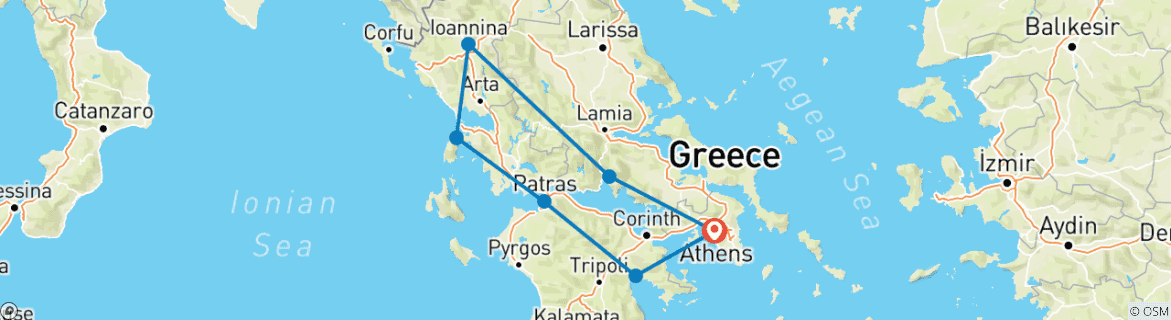 Karte mit der Reiseroute