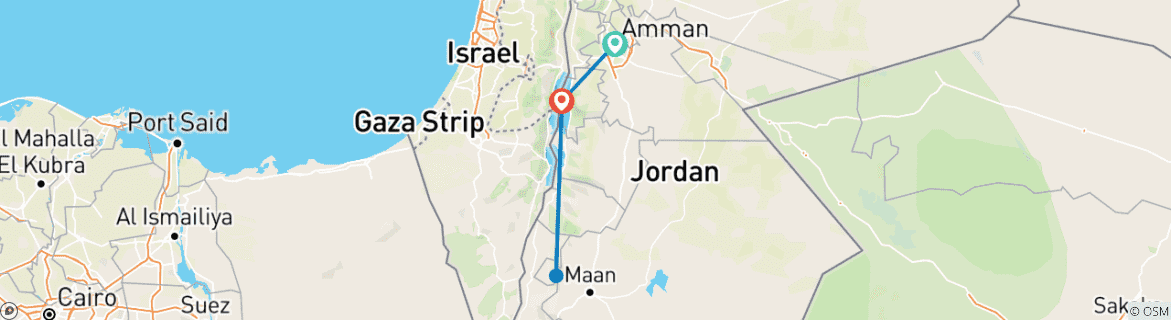 Karte von "Petra & das Tote Meer: Eine zeitlose Reise in 3 Tage"