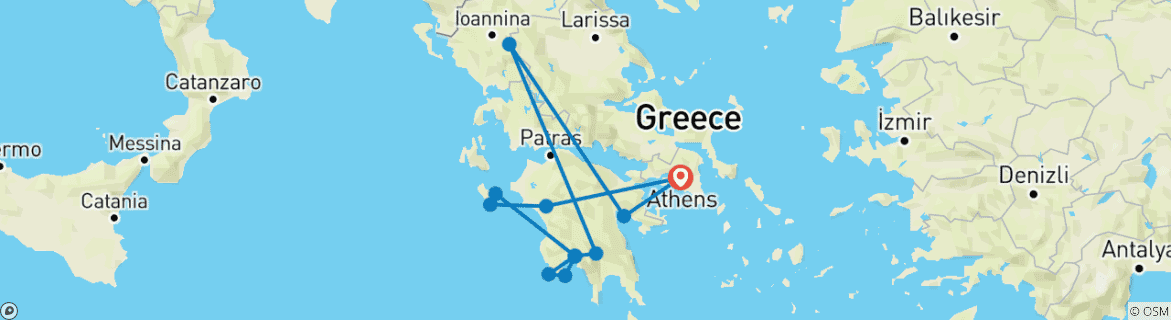 Image d'une carte montrant l'itinéraire du circuit