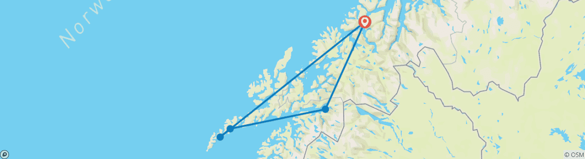 Image d'une carte montrant l'itinéraire du circuit