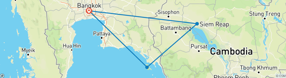 Image d'une carte montrant l'itinéraire du circuit
