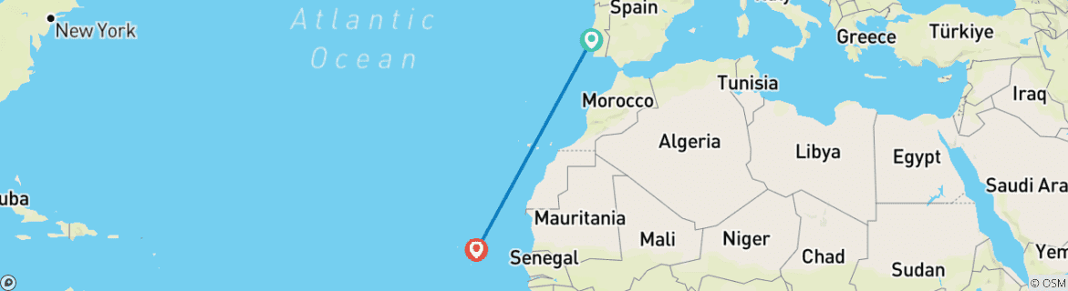 Image d'une carte montrant l'itinéraire du circuit