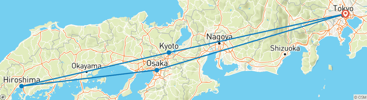 Image d'une carte montrant l'itinéraire du circuit