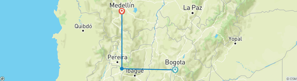 Image d'une carte montrant l'itinéraire du circuit