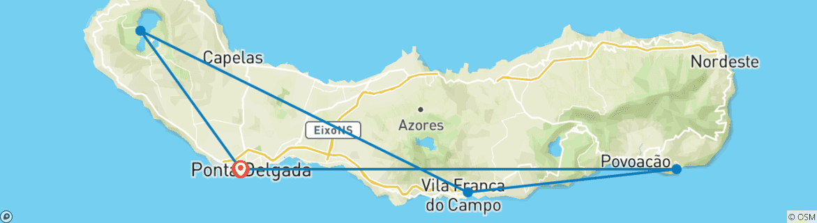 Image d'une carte montrant l'itinéraire du circuit