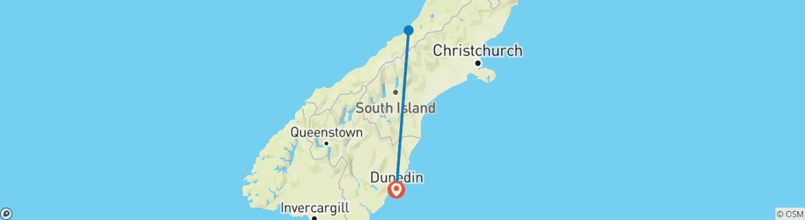 Image d'une carte montrant l'itinéraire du circuit