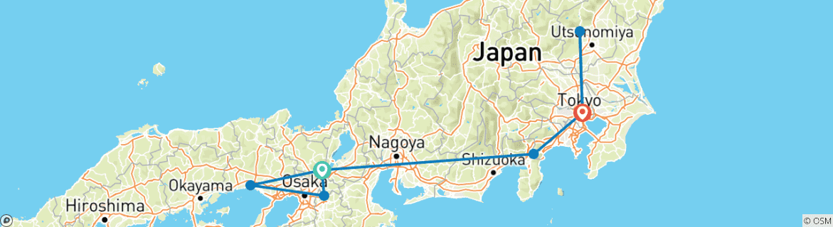 Image d'une carte montrant l'itinéraire du circuit