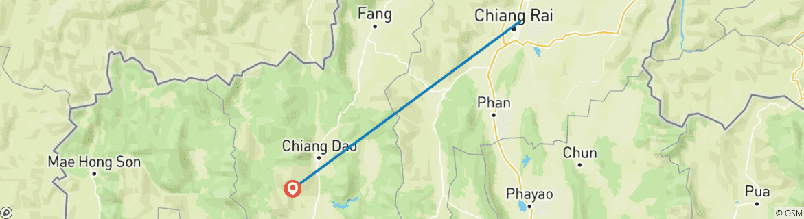 Image d'une carte montrant l'itinéraire du circuit