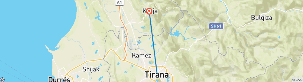 Karte mit der Reiseroute