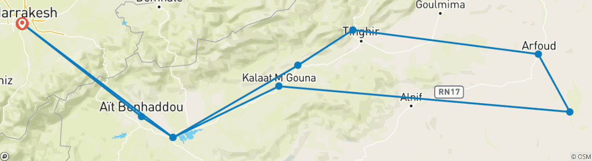 Imagen de un mapa que muestra la ruta del circuito