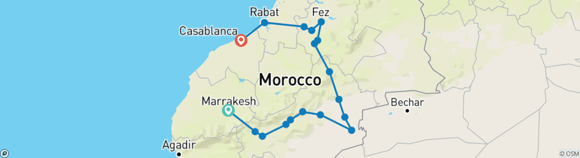 Imagen de un mapa que muestra la ruta del circuito