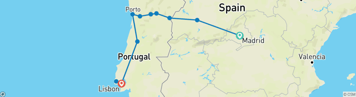 Image d'une carte montrant l'itinéraire du circuit