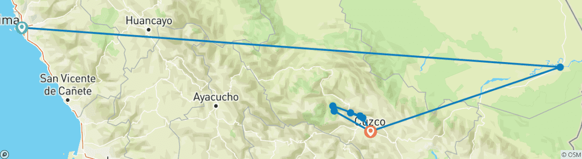 Image d'une carte montrant l'itinéraire du circuit