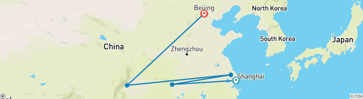 Image d'une carte montrant l'itinéraire du circuit