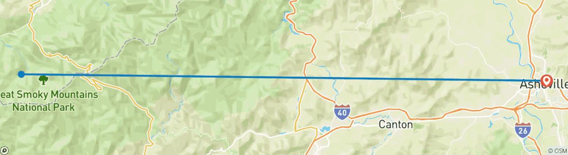 Image d'une carte montrant l'itinéraire du circuit