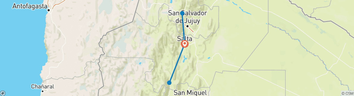 Image d'une carte montrant l'itinéraire du circuit