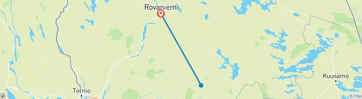 Image d'une carte montrant l'itinéraire du circuit