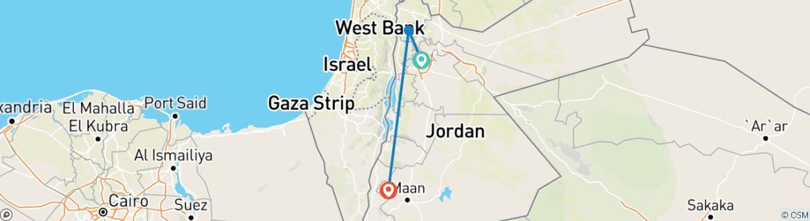 Image d'une carte montrant l'itinéraire du circuit