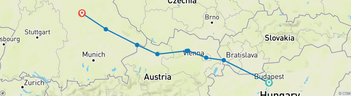 Image d'une carte montrant l'itinéraire du circuit