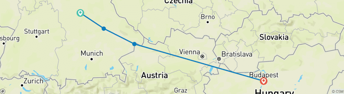 Image d'une carte montrant l'itinéraire du circuit
