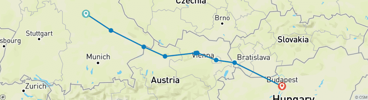 Image d'une carte montrant l'itinéraire du circuit