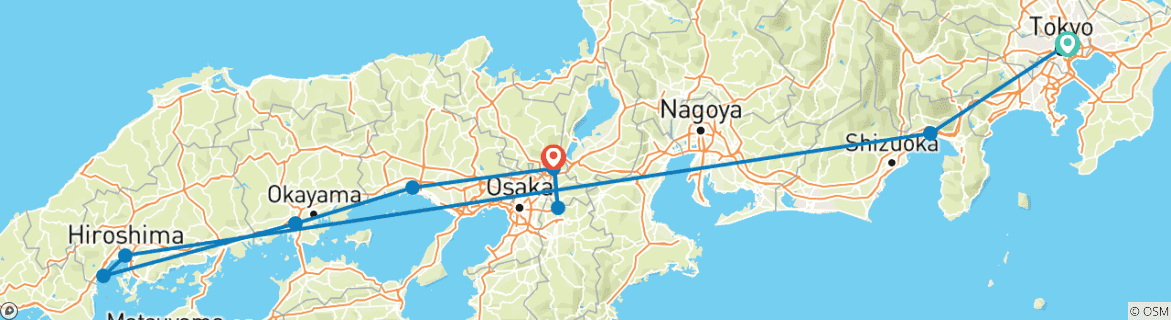 Image d'une carte montrant l'itinéraire du circuit